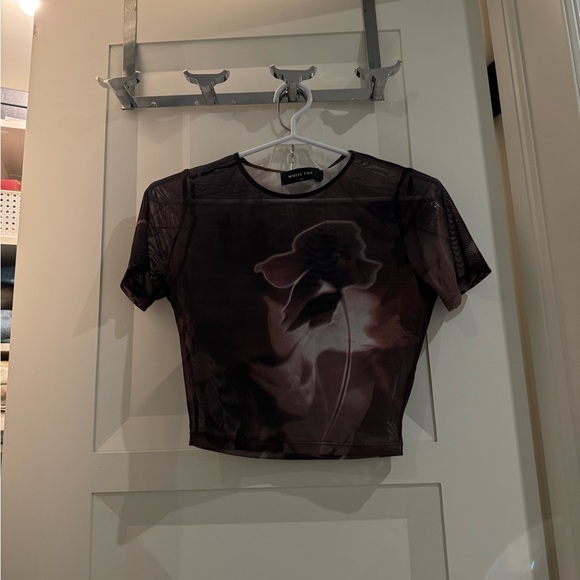 White Fox Be Patient Crop Mesh Top - Picture 1 of 2